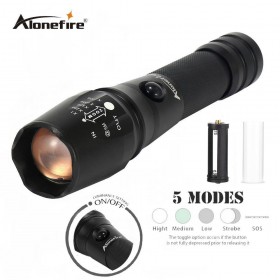 AloneFire X340 xm-l T6 LED Flashlight 18650 zoom torch waterproof flashlights Ultra Bright Portable Flashlight Zoomable Flashlight Torch