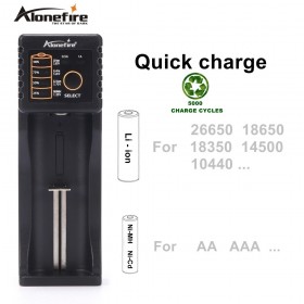 Alonefire MC101 Intelligent Li-ion 3.7v Rechargeable batteries LiFePO4 Ni-MH Ni-Cd 1.2V Rechargeable battery USB charger For 26650 18650 18350 16340 10440