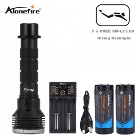 AloneFire DV35 diving underwater 26650 flashlight 5 x cree XM-L L2 LED 18650 dive torch light waterproof brightness Lamp led Lantern
