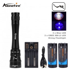 AloneFire DV38 XM-L2 26650 LED Flashlight Underwater Expert Diving FlashLight Dive Torch Waterproof Light Lamp