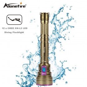 AloneFire DV40 Dive 30000LM 12*XM-l2 LED Waterproof 100m Diving Scuba 26650 Flashlight Torch