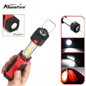 AloneFire C014 Powerful led Flashlight 2in1 3W COB LED Stretchable Flashlight Torch Working Lamp withStrong Magnet