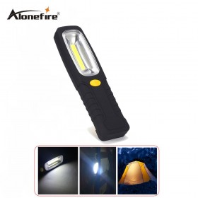 AloneFire C022 Super Bright LED Flashlight Torch Work Stand Light With Magnetic+Hook Powered By AAA Battery For Outdoor Sports