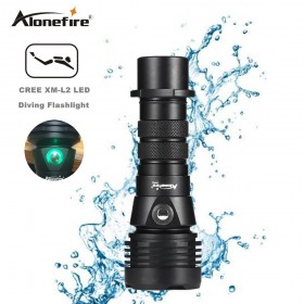 AloneFire DV43 Super BrightnessWhite Light L2 Diving Flashlight Tactical 26650 Torch Underwater