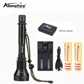 AloneFire X280 cree xml t6 powerful telescoping led flashlight tactical torch flash light self defense with 2 x 18650 battery charger