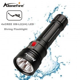 AloneFire DV46 High Power CREE XM-L2 U4 LED Scuba Flashlight Torch Underwater Venture 150m Waterproof Rechargeable Diving Flashlight