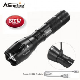 AloneFire G700-U XM-L T6 Zoomable CREE LED Flashlight Waterproof usb Rechargeable Torch light for 18650 Rechargeable Battery or AAA