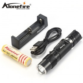 AloneFire X350 high quality 1020 Lumens 6modes LED Flashlight 18650 Light Torch for Camping Hiking with 18650 battery charger