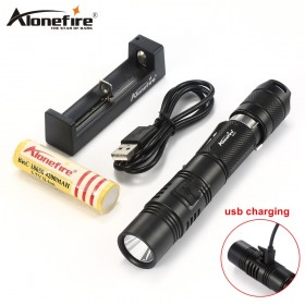 AloneFire X470 Mini Portable Rechargeable Led Flashlight 18650 EDC USB charging Flashlight Cree XPL Portable Flashlight Waterproof lantern