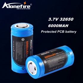 AloneFire Original 3.7V 32650 battery 6000mah with Protected PCB rechargeable lithium ion cell for Electric toys