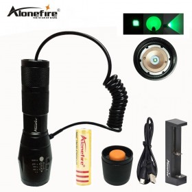 AloneFire E17 Waterproof Green Cree LED Hunting Light Kit with Remote Pressure Switch Scope Bike Mount Holder