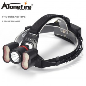 AloneFire HP32 New Design 4 Modes Light Sensor Founction Lamp Micro USB Rechargeable High Power Headlamp