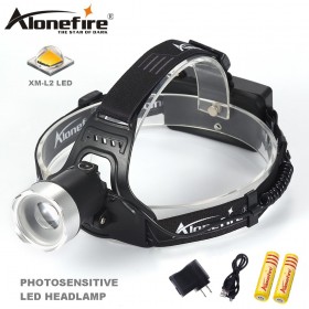 AloneFire HP34 Sensor led Headlamp CREE XML L2 Induction Head light Micro USB Rechargeable headlight Lantern Flashlight Head Torch