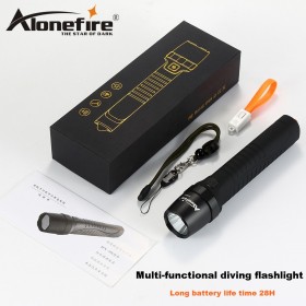 AloneFire HT801 Multi-functional CREE LED Flashlight Diving Flashlight Power Bank Torch with Safety Hammer for Camping Hiking