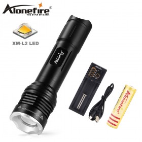 AloneFire X540 Zoomable CREE XM-L2 Tactical LED Flashlight Ultra Bright Flashlights 5 Modes Zoom LED flash light