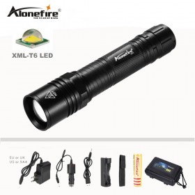 AloneFire X721 XM-L T6 5 Modes Led Torch Zoomable LED Flashlight Aluminum Alloy Torch Light For 18650 Rechargeable Battery