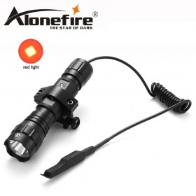 AloneFire 501Bs Tactical Flashlight red light Hunting Rifle Torch Shotgun lighting Shot with Remote Pressure Switch Gun Mount