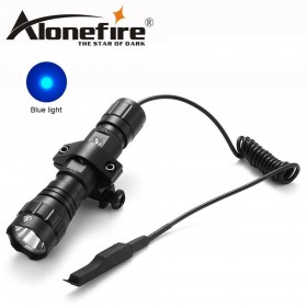 AloneFire 501Bs led blue light Tactical Flashlight Hunting Rifle Torch Shotgun lighting Shot Gun Mount+Tactical mount+Remote switch