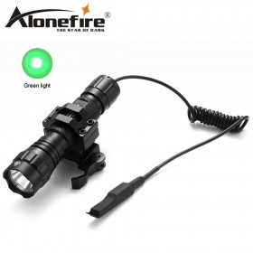 AloneFire 501Bs Tactical Flashlight green flash lights 501B LED Hunting Rifle Torch Gun Mount+Remote Switch