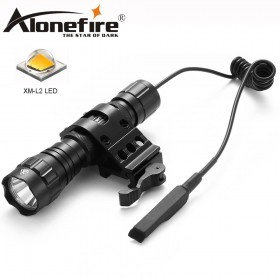 AloneFire 501Bs XM-L L2 Light LED Tactical Flashlight Torch Pressure Switch Mount Hunting Rifle Gun Light Lamp