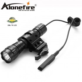 AloneFire 501Bs Cree XML-T6 Hunting Tactical Flashlight Weapon mounted lights with Switch+Universal Barrel Mount