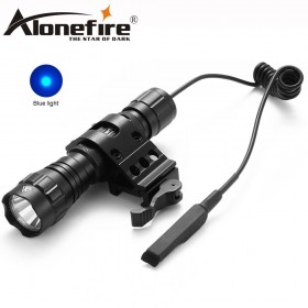 AloneFire 501Bs blue LED light Multi-color Hunting LED Flashlight Torch Blue Light Lanterna Flash Light 18650