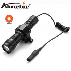 AloneFire 501Bs Tactics flashlight CREE XML Red Light Color LED Tactical Hunting Flashlight Torch With Switch Rifle Gun Mount