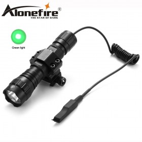 AloneFire 501Bs Green lamp Tactical Flashlight 501B Hunting Rifle Torch Shotgun lighting Shot Gun Mount+Tactical mount+Remote switch