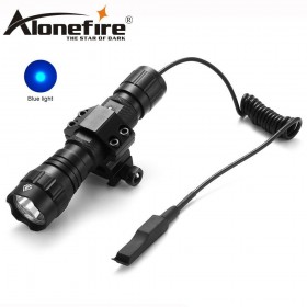 AloneFire 501Bs blue light Tactical Flashlight Hunting Rifle Torch Shotgun lighting Shot Gun Mount+Tactical mount+Remote switch