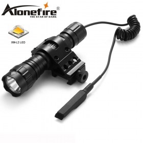 AloneFire 501Bs Tactical XML L2 Flashlight LED Torch Flash Light Lantern with Mount Remote Control Pressure Switch