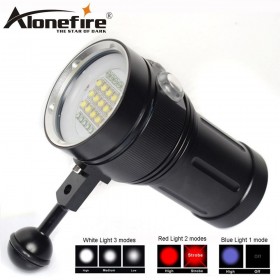 AloneFire DV49 Professional Diving Light Underwater 80m Scuba Video Light 15 XM L2 LED Photography Video Dive Flashlight Lamp