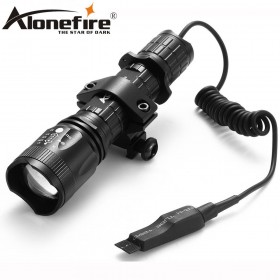 AloneFire TK400 Tactical light cree xml L2 led hunting flashlight zoom torch+Mount +Pressure Switch