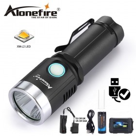 AloneFire X901 L2 led flashlight 18650 Micro usb rechargeable flashlight led Torch Ultra Bright Handheld Water Resistant Torch