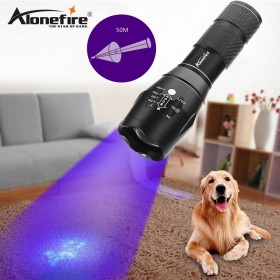 AloneFire High quality G700 XPE LED Zoom UV Light Flashlight 395nm torch lamp UV adhesive curing Travel safety UV detectio AAA 18650