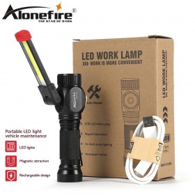 AloneFire W102 COB Work Light Portable LED Light Home Outdoor Foldable Rechargeable Work Light Magnet Flashlight Torch Lamp Light