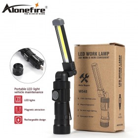 AloneFire W100 Portable Lamp COB LED 5 Modes Hunting Camping Lantern Built-in Battery Working Light Magnetic Flashlight Torch