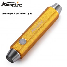 AloneFire SV002 UV Light and White Light 5W Gem LED Torch for Jewelry Gemstone Identification, 365NM Black Light Rechargeable LED Flashlight