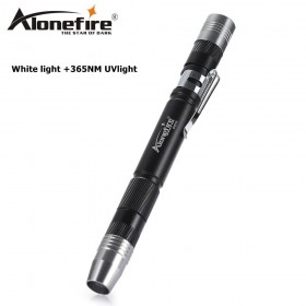 AloneFire SV210 MINI LED Flashlight Pen Light+365NM Blacklight UV LED Torch for Jade, Jewelry, Gem Testing Lamp