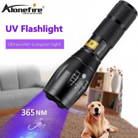 AloneFire UV Led Flashlight 365nm Ultra Violets Ultraviolet Flashlight Invisible Zoomable Torch for Pet Stains Hunting Marker Checker