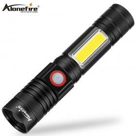 AloneFire X580 led cob Flashlight T6 LED Zoomable torch18650 Rechargeable For Camping