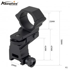 1pc tactical hunting mount 25.4mm Mount for Flashlight Mount Windage Elevation Adjustable Mount for 21mm Rail System - K1