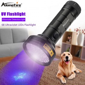 AloneFire 68 LED ultraviolet leds flashlight uv Light 395nm LED UV Flashlight torch light lamp safety UV detection