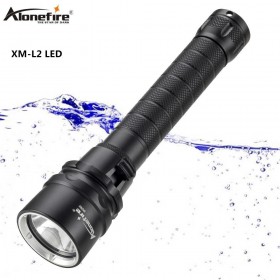 AloneFire DV52 dive light LED back up diving flashlight 18650 Underwater Waterproof dive lanterna torch