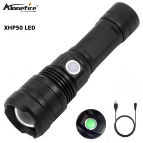 AloneFire P52 most powerful flashlight Ultra Bright XLamp XHP50 usb Adjustable Zoom torch Camping Hiking Emergency