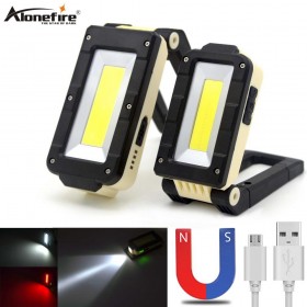 AloneFire C031 Led Portable Magnetic cob Work Light usb Rechargeable Outdoor Light Camping Led Latern Flashlight