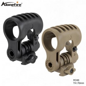 AloneFire M340 25mm Tactic Helmet Clamp Adaptor for Fast Helmet Black Helmet Flashlight Clip Holder Outdoor Sports Cycling Headlight Mount