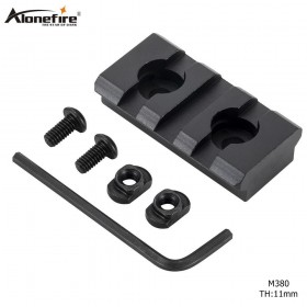 AloneFire M380 3 Slots Aluminum Alloy Picatinny Weaver Rail for Handguard Scope Mount Base Hunting Tools Black Rail