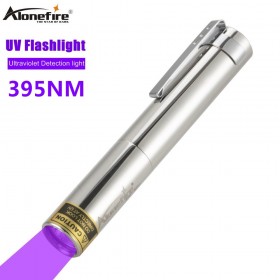 AloneFire SV327-1 395nm Ultraviolet Flashlight Pointer Ultra Violet UV Torch Clip Penlight Flashlights