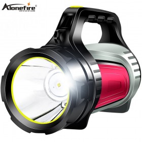 AloneFire JS-881A Rechargeable LED Flashlight High Power Outdoors Camping Handed Lamp Portable Spotlight Lantern Searchlight