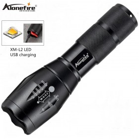 Alonefire G700-C led flashlight most powerful 18650 usb torch L2 lantern hunting lamp hand light